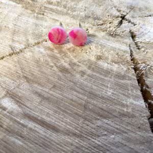 Puces d'oreilles rose éclat marbré