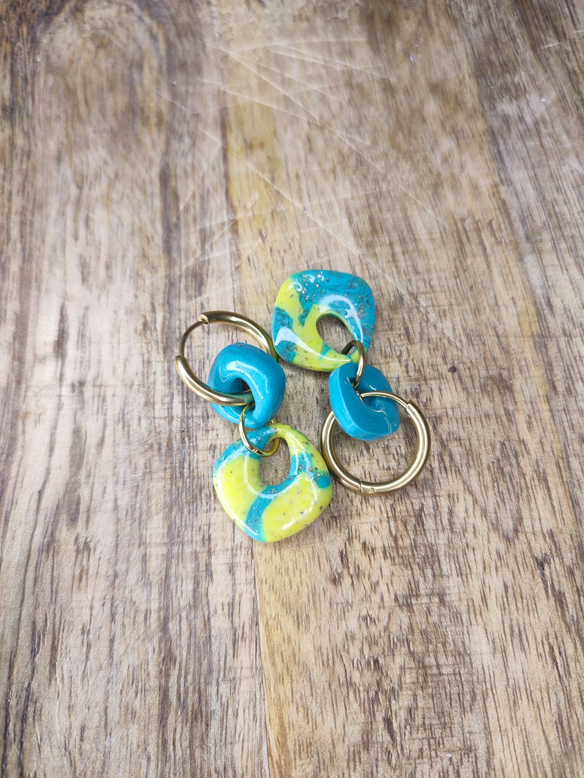Pampille duo Esméa turquoise et jaune – Image 3