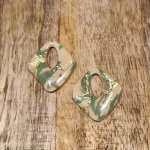 Pampille Séléne marbré beige et vert