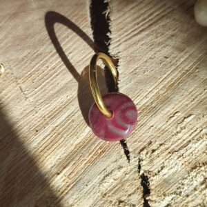 Mini pampille Bouton Prune