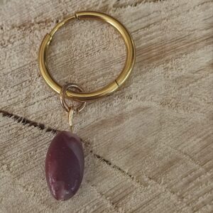 Mini pampille Perle ovale prune