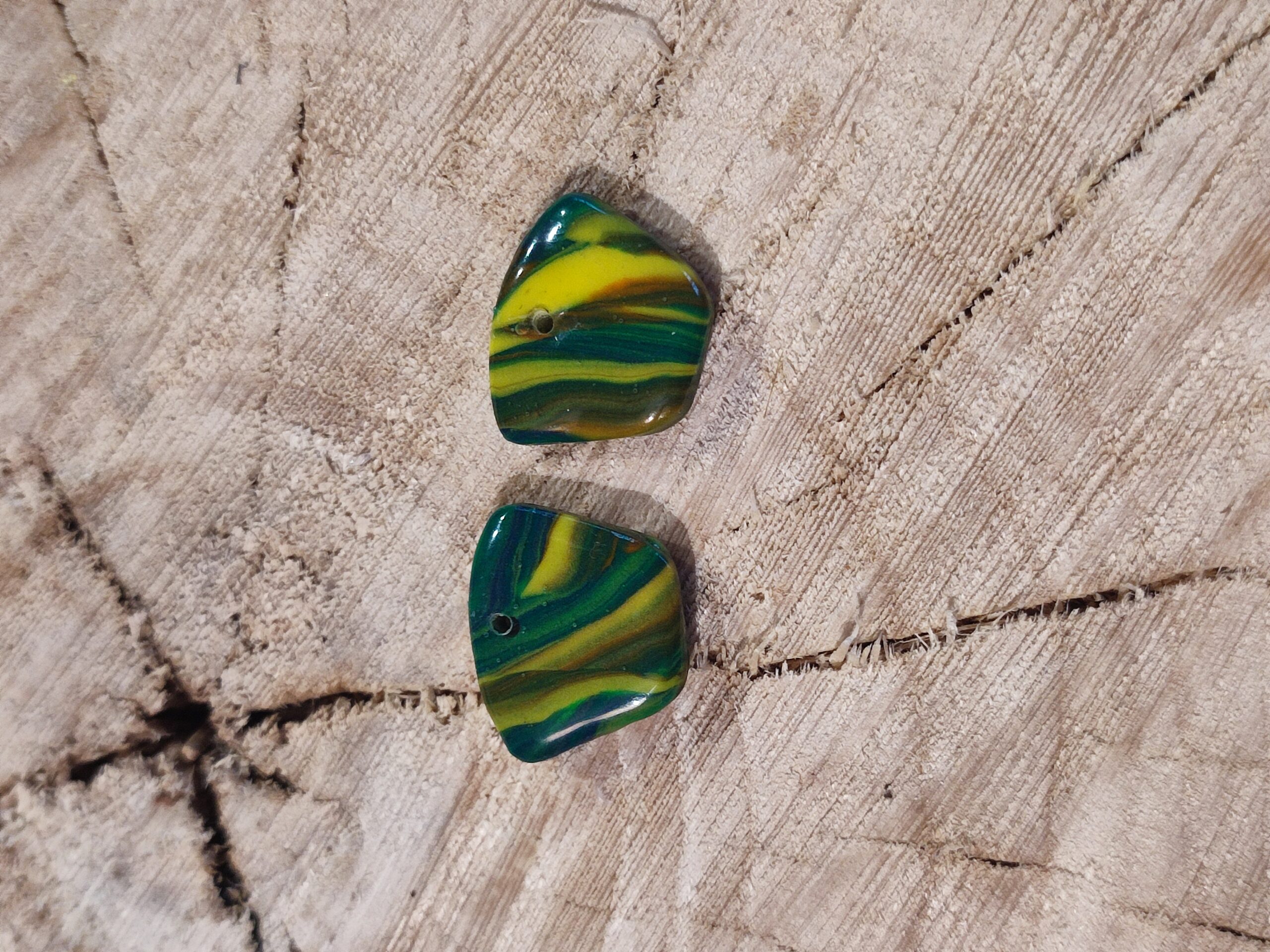 Boucle Circus zébré jaune & vert