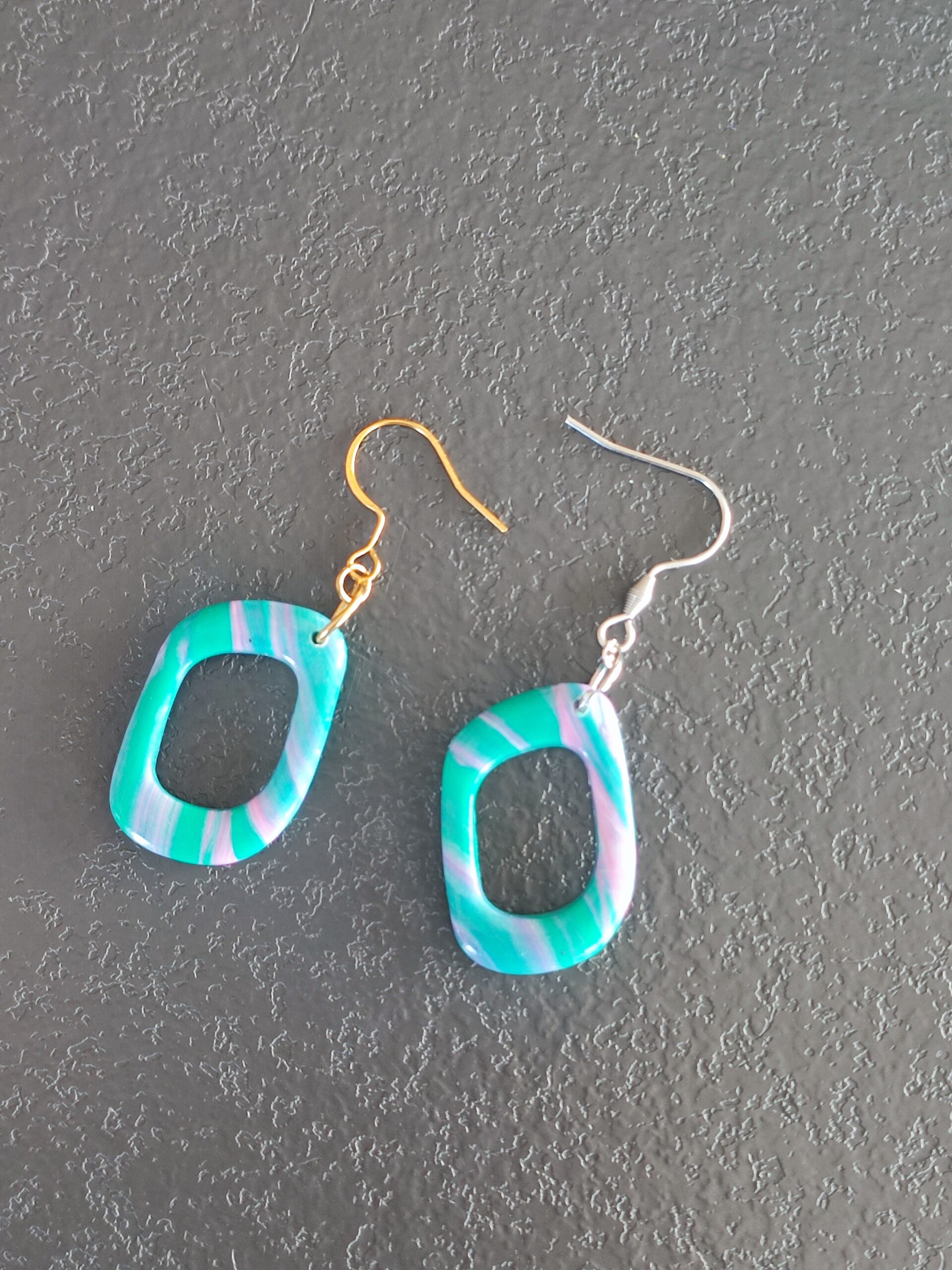 Boucle Isis vert & rose violet – Image 3