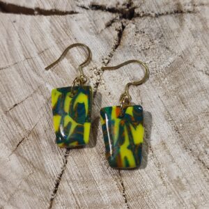 Boucle Néora marbré jaune & vert