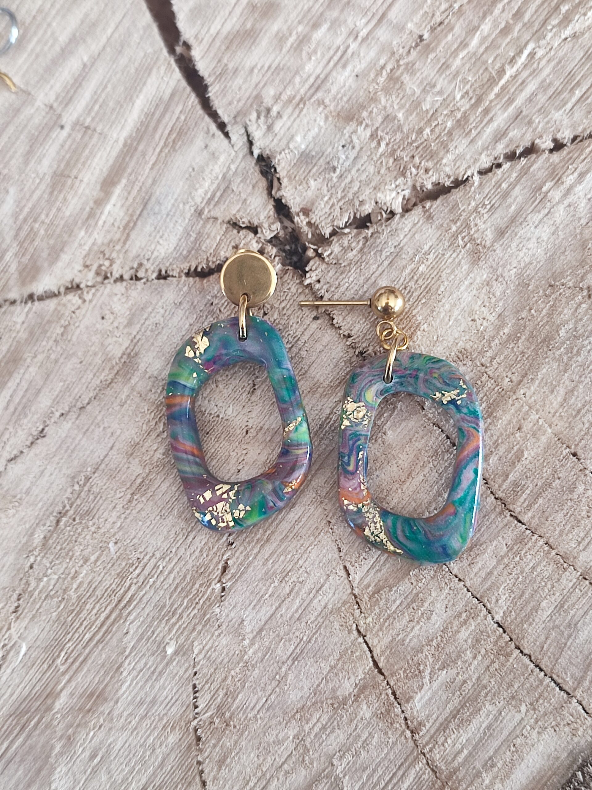 Boucle Isis multicolore vert – Image 2