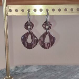 Pampille duo Esmée rayée prune & rose