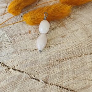 Mini pampille double perle nacre