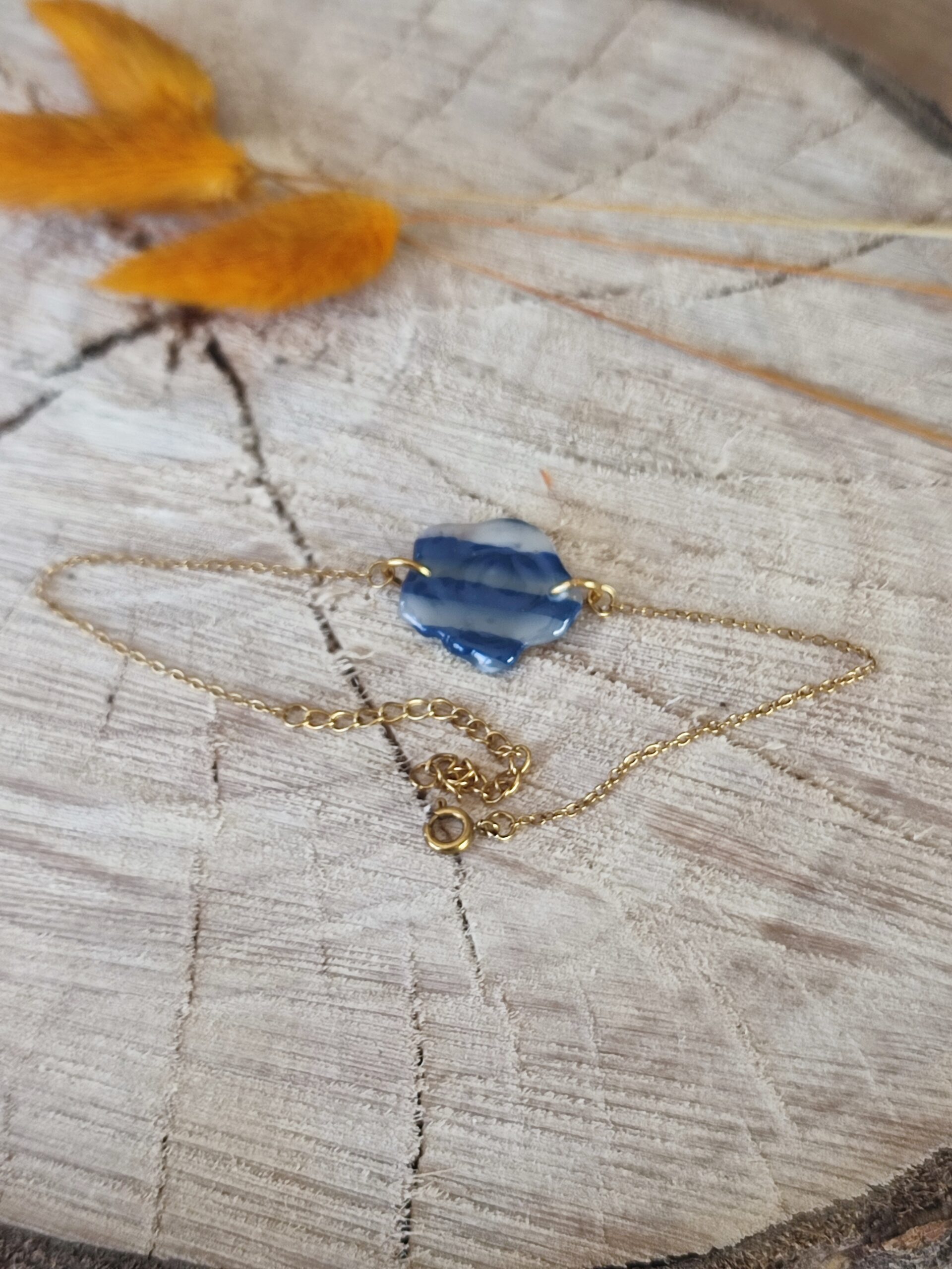 Bracelet Dhalia rayé bleu
