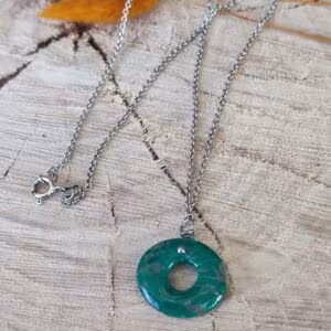 Pendentif Donuts vert marbré