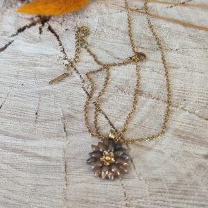 Pendentif Ombellia marron doré