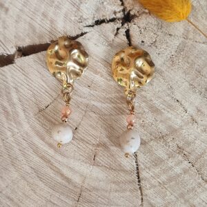 Boucles d'oreilles perle rose & nacre