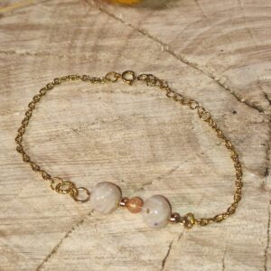 Bracelet perles nacre et rose