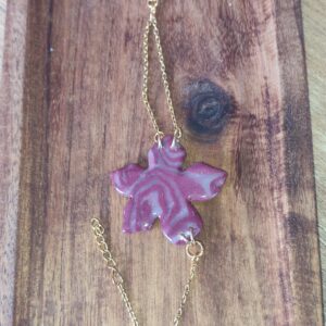 Bracelet fleur tiaré prune