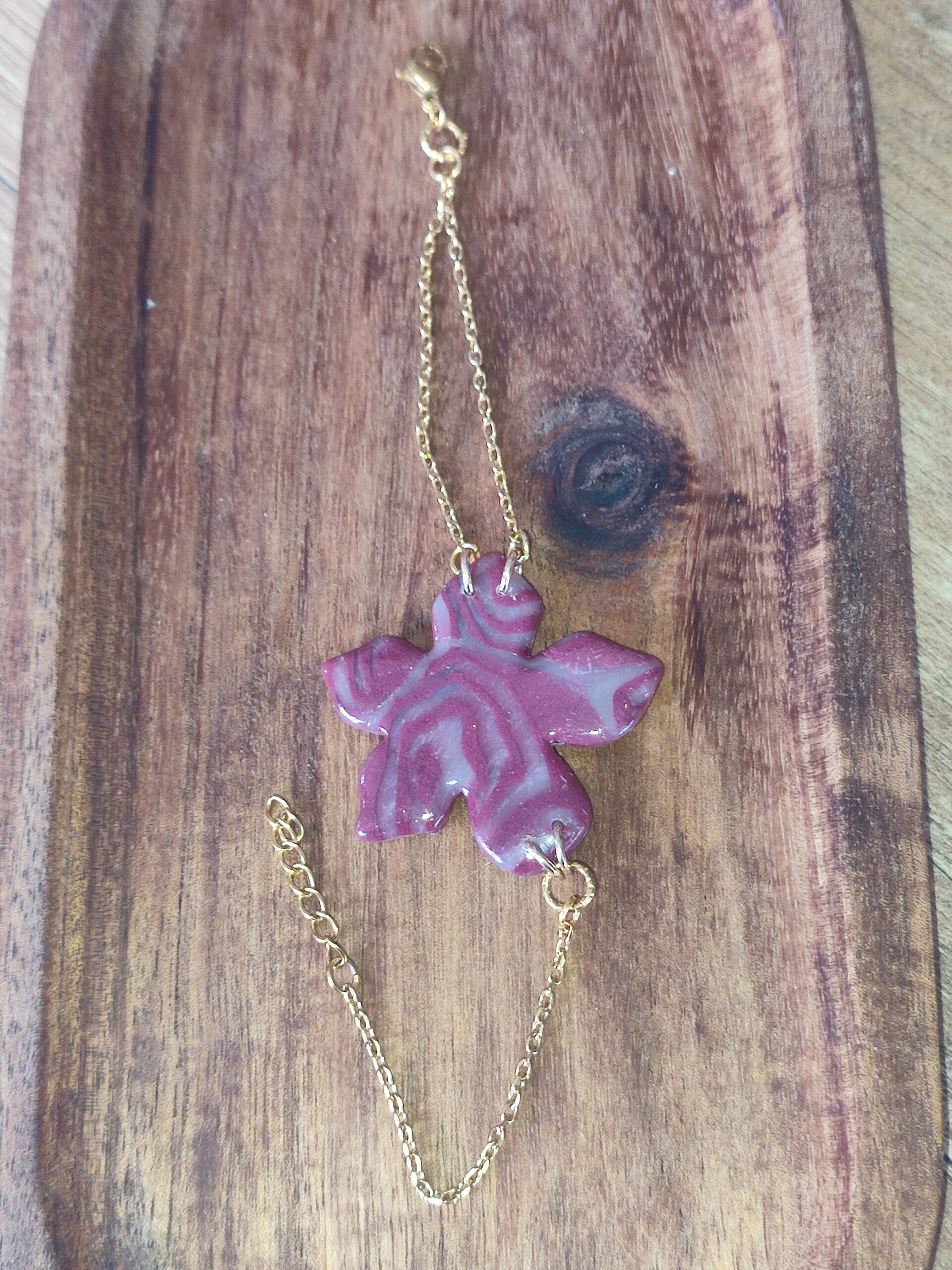Bracelet fleur tiaré prune